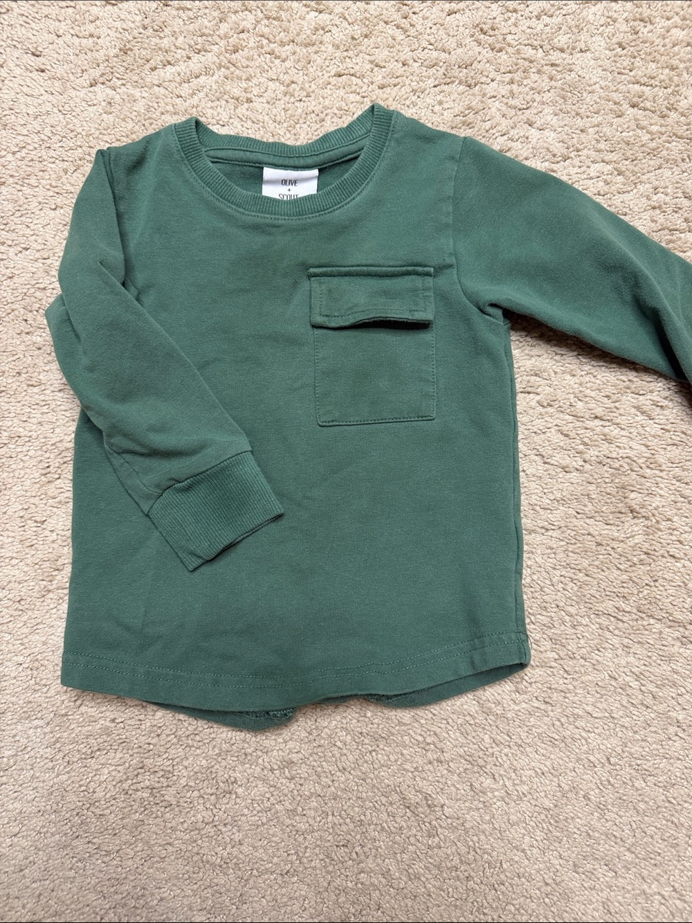 Olive + Scout Kids Long-Sleeve Pocket Tee in Green